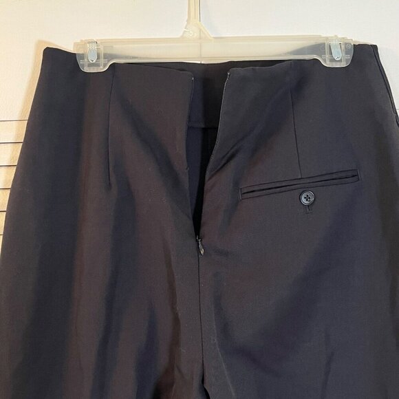 3.1 Phillip Lim‎ High Waist Crop Wool Black Trousers Tuxedo Stripe Back Zip 6 - Picture 9 of 10